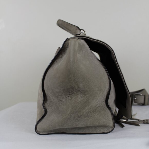 Rebecca Minkoff, Leather Paige Whipstitch Nubuck Satchel Bag - Picture 4 of 14